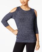 Calvin Klein Performance Marled Cold-shoulder Top