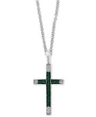 Effy Emerald (1/4 Ct. T.w.) & Diamond (1/10 Ct. T.w.) 18 Pendant Necklace In 14k White Gold