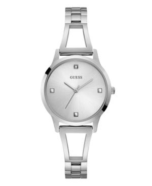 Guess Women's Silver Diamond Self-adjustable G-link Watch 25mm