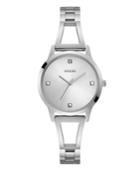 Guess Women's Silver Diamond Self-adjustable G-link Watch 25mm