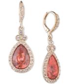 Givenchy Gold-tone Crystal & Pave Teardrop Halo Drop Earrings