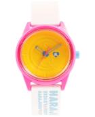 Harajuku Lovers Unisex Emoji Designed By Gwen Stefani White Printed Strap Watch 40mm Hl2324