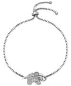 Giani Bernini Cubic Zirconia Pave Elephant Adjustable Bracelet In Sterling Silver, Only At Macy's