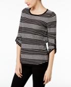 Calvin Klein Striped Roll-tab Sweater