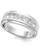 Men's Five-stone Diamond Ring In 10k White Gold (1/2 Ct. T.w.)