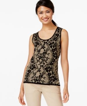August Silk Sleeveless Metallic Sweater