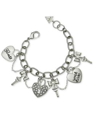 Guess Silver-tone Swag Charm Bracelet