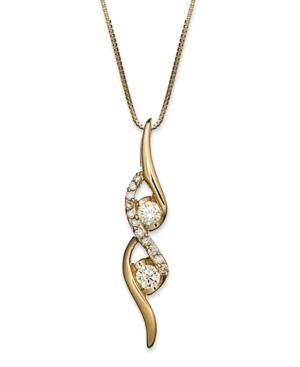 Sirena Diamond Two-stone Spiral Pendant Necklace In 14k Gold Or White Gold (1/4 Ct. T.w.)