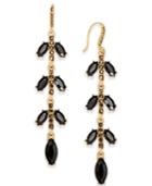 Inc International Concepts Gold-tone Jet Stone Linear Drop Earrings, Created For Macy's