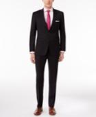Vince Camuto Men's Slim-fit Black Tonal Grid Suit