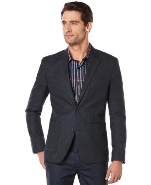 Perry Ellis Brushed Heather Windowpane Plaid Sport Coat