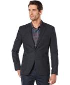 Perry Ellis Brushed Heather Windowpane Plaid Sport Coat