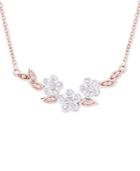 Wrapped In Love Diamond Flower 17 Collar Necklace (1/4 Ct. T.w.) In 14k Rose & White Gold, Created For Macy's