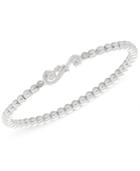 Wrapped Diamond Accent Swirl Stretch Bracelet In Sterling Silver