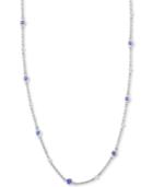 Tanzanite Royale By Effy Tanzanite (1-1/4 Ct. T.w.) & Diamond (1/8 Ct. T.w.) 18 Station Collar Necklace In 14k White Gold