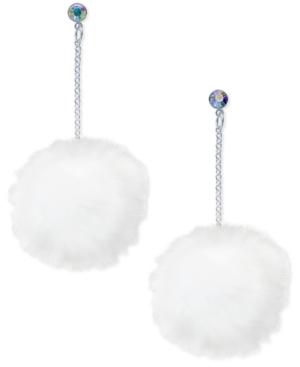 Whimsical Shop Faux-fur Pom-pom Earrings, Only At Macy's