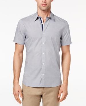 Ryan Seacrest Distinction Men's Slim-fit Navy Geo-print Sport Shirt, Created For Macy's