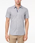 Ryan Seacrest Distinction Men's Slim-fit Navy Geo-print Sport Shirt, Created For Macy's