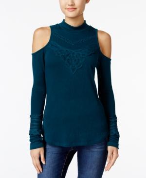 American Rag Crocheted Cold-shoulder Top, Only At Macy's