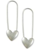 Lucky Brand Gold-tone Heart Safety Pin Drop Earrings