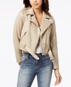 American Rag Juniors' Faux-suede Moto Jacket, Created For Macy's