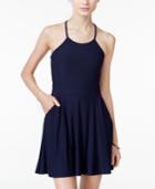 B Darlin Juniors' Strappy-back Fit & Flare Dress