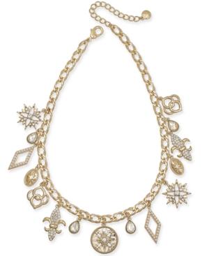 Charter Club Gold-tone Crystal Charm Collar Necklace, 17 + 2 Extender, Created For Macy's