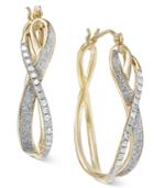 Diamond Glitter Hoop Earrings (1/4 Ct. T.w.) In 14k Gold