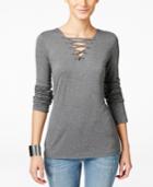 Inc International Concepts Lace-up Top, Only At Macy's