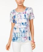 Alfred Dunner Petite Printed Tiered Top