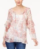 Style & Co Sheer Paisley-print Top, Only At Macy's