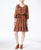 Style & Co. Printed Peasant Dress, Only At Macy's