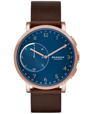 Skagen Unisex Hagen Hybrid Brown Leather Strap Smart Watch 42mm Skt1103