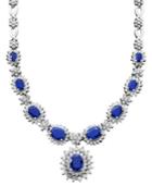 Royalty Inspired By Effy Sapphire (4-3/8 Ct. T.w.) And Diamond (1-2/3 Ct. T.w.) Pendant In 14k White Gold