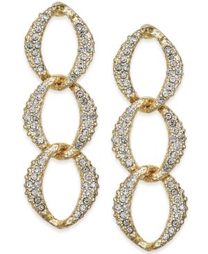 Inc International Concepts Gold-tone Pave Interlock Drop Earrings, Only At Macy's