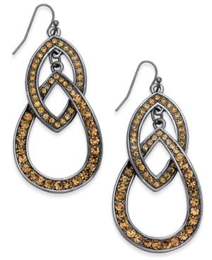 Thalia Sodi Hematite-tone Pave Linked Drop Earrings, Created For Macy's