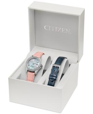 Citizen Eco-drive Women's Silhouette Interchangeable Leather Strap Watch Set 28mm Ew1901-40d, A Macy's Exclusive Style
