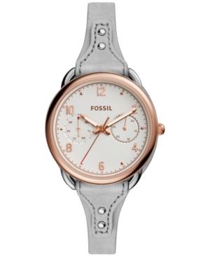 Fossil Women's Tailor Gray Leather Saddle Strap Watch 35mm Es4048