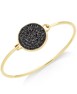 Kate Spade New York Gold-tone Black Pave Circle Thin Bangle Bracelet