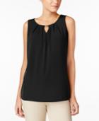 Charter Club Pleated Keyhole Top, Created For Macy's