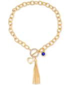 Guess Gold-tone Tassel Charm Pendant Necklace