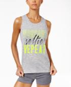 Material Girl Active Juniors' Slit-back Graphic Tank Top, Only At Macy's