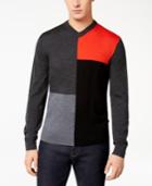 Armani Exchange Men's Colorblocked Merino Wool V-neck Sweater