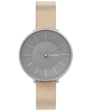 Skagen Women's Karolina Nude Leather Strap Watch 38mm