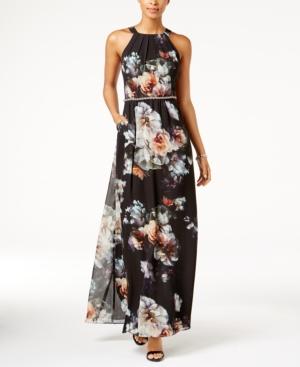 Sl Fashions Printed Embellished Gown