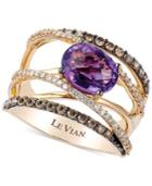 Le Vian Amethyst (1-3/8 Ct. T.w.)and Diamond (3/4 Ct. T.w.) Crossover Ring In 14k Gold