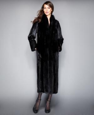 The Fur Vault Fox-trimmed Mink Maxi Coat