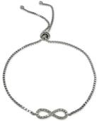 Giani Bernini Cubic Zirconia Infinity Adjustable Bracelet In Sterling Silver, Only At Macy's