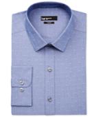 Bar Iii Men's Slim-fit Chambray Geo-pattern Dobby Dress Shirt, Only At Macy's