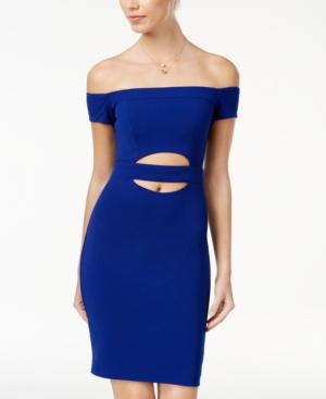 Sequin Hearts Juniors' Off-the-shoulder Bodycon Dress